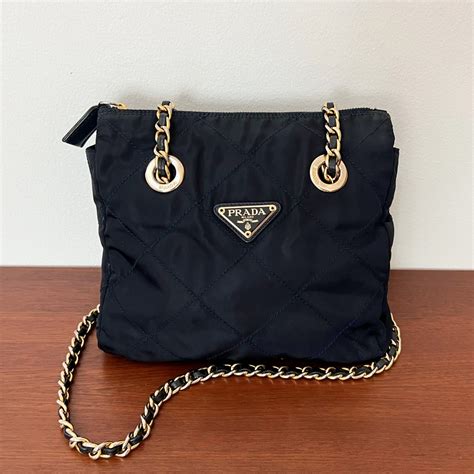 prada nylon bag gold chain|prada nylon cross body bag.